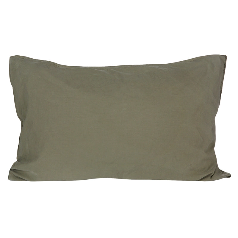 Funda Almohada Algodón Percal Kaki