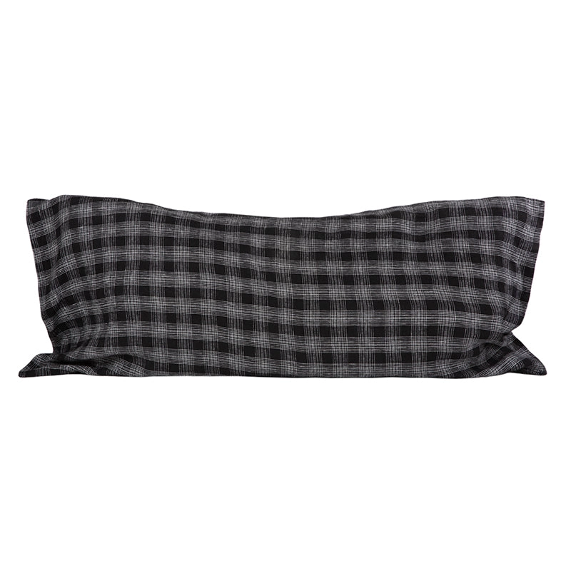 Funda Cojín Lino Monza Noir 55x110 cm