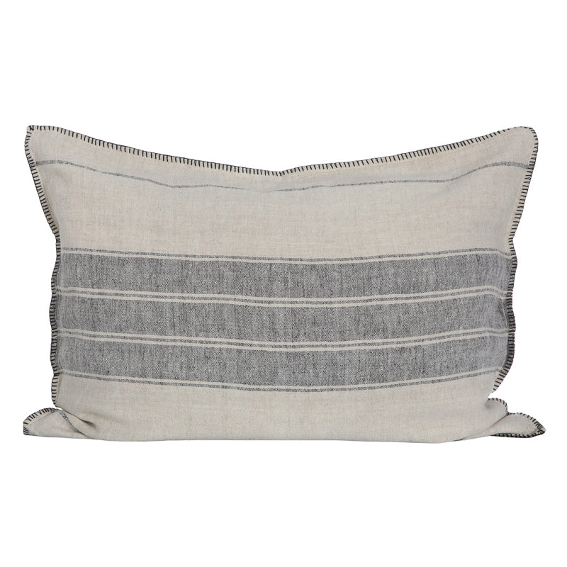 Funda Cojín Córcega Natural/ Negro 50x70 cm