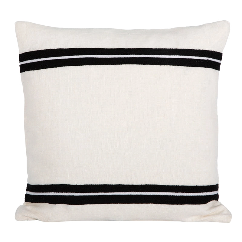 Funda Cojín Lino Bordado Skagen Blanc 45x45 cm