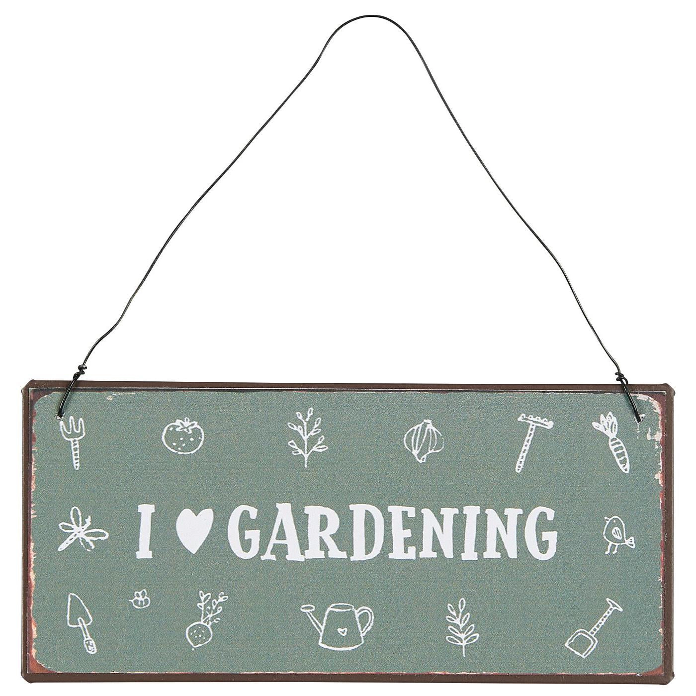 Letrero de Metal I Love Gardening L: 15 cm