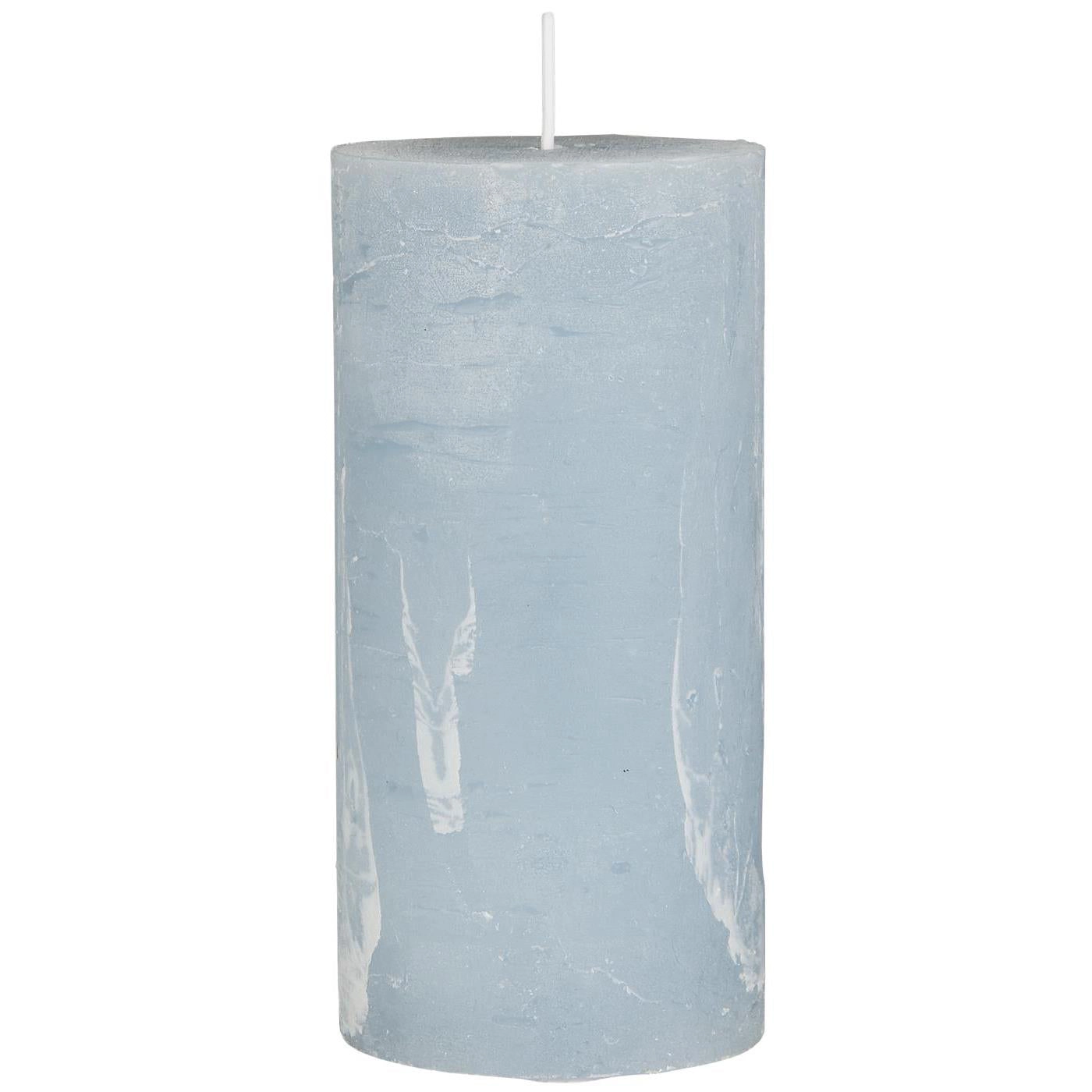 Vela Rústica Azul Ø:6.8 H:14 cm