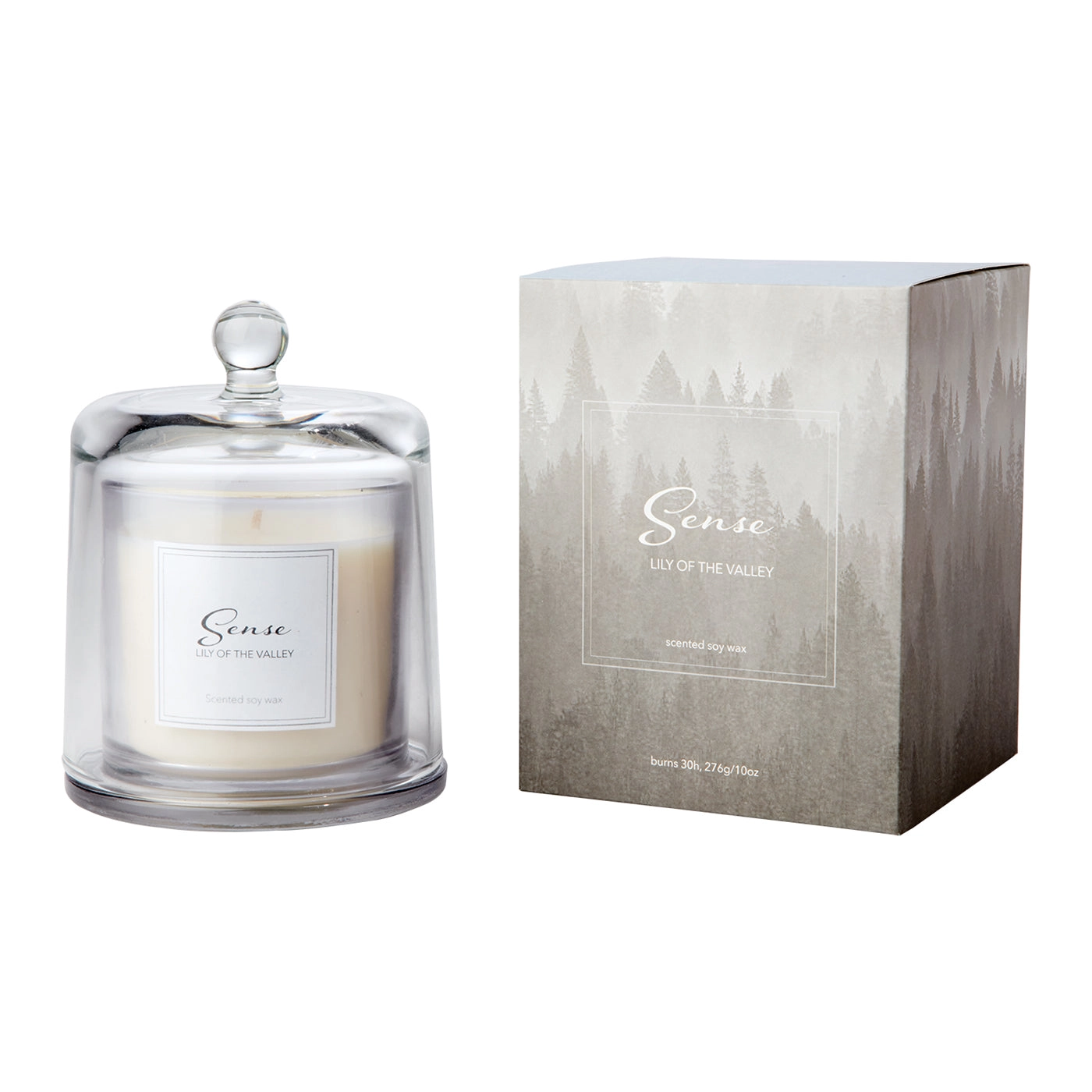 Vela Aromática SENSE Lily of the Valley, Blanca con Campana