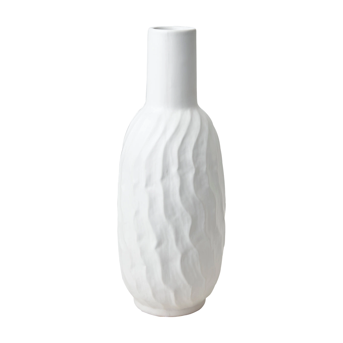 Florero COCOS L, Blanco, Ø9/14xH38 cm