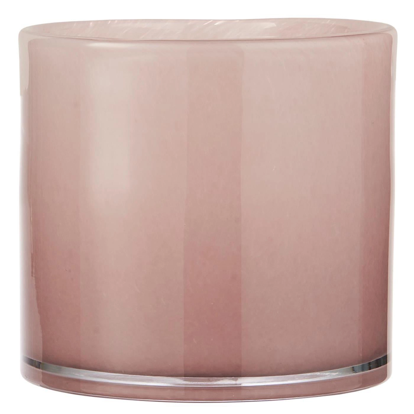 Florero / Pot Venecia Vidrio Rosado H: 12 cm