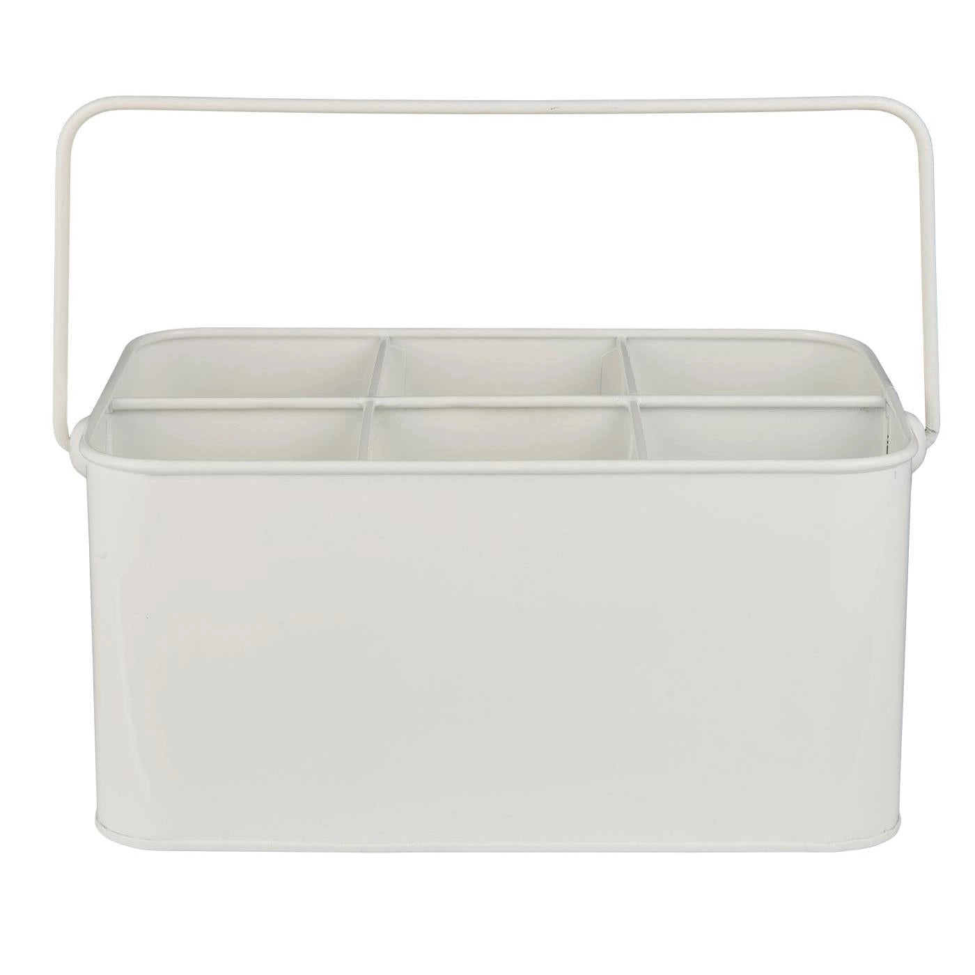Caja Metal Blanca 6 Compartimentos