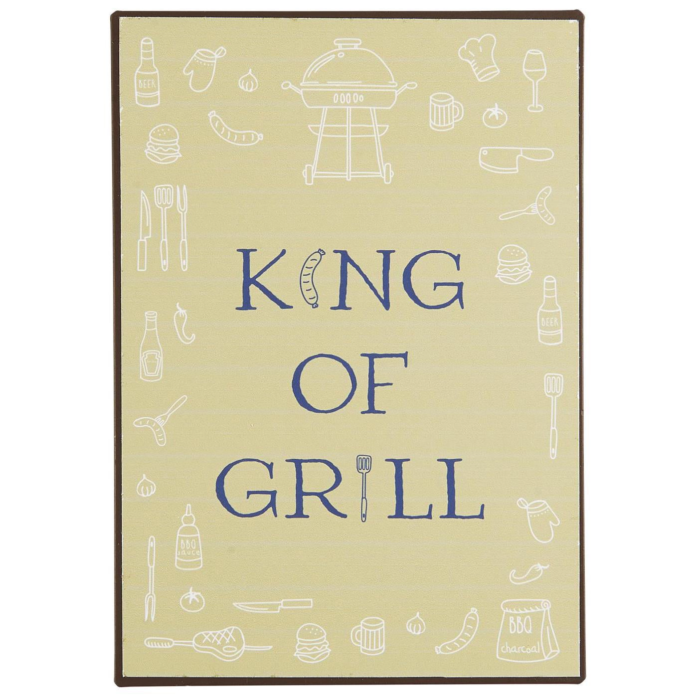 Letrero Metal: King of Grill H: 20 cm