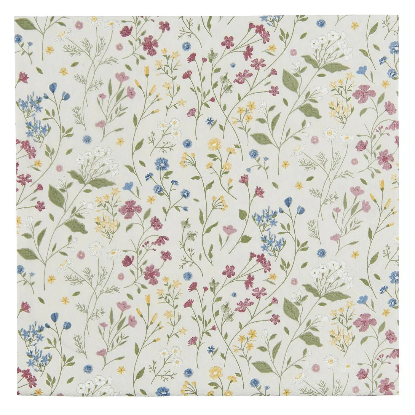 Servilletas con diseño de flores multicolores 50 unidades