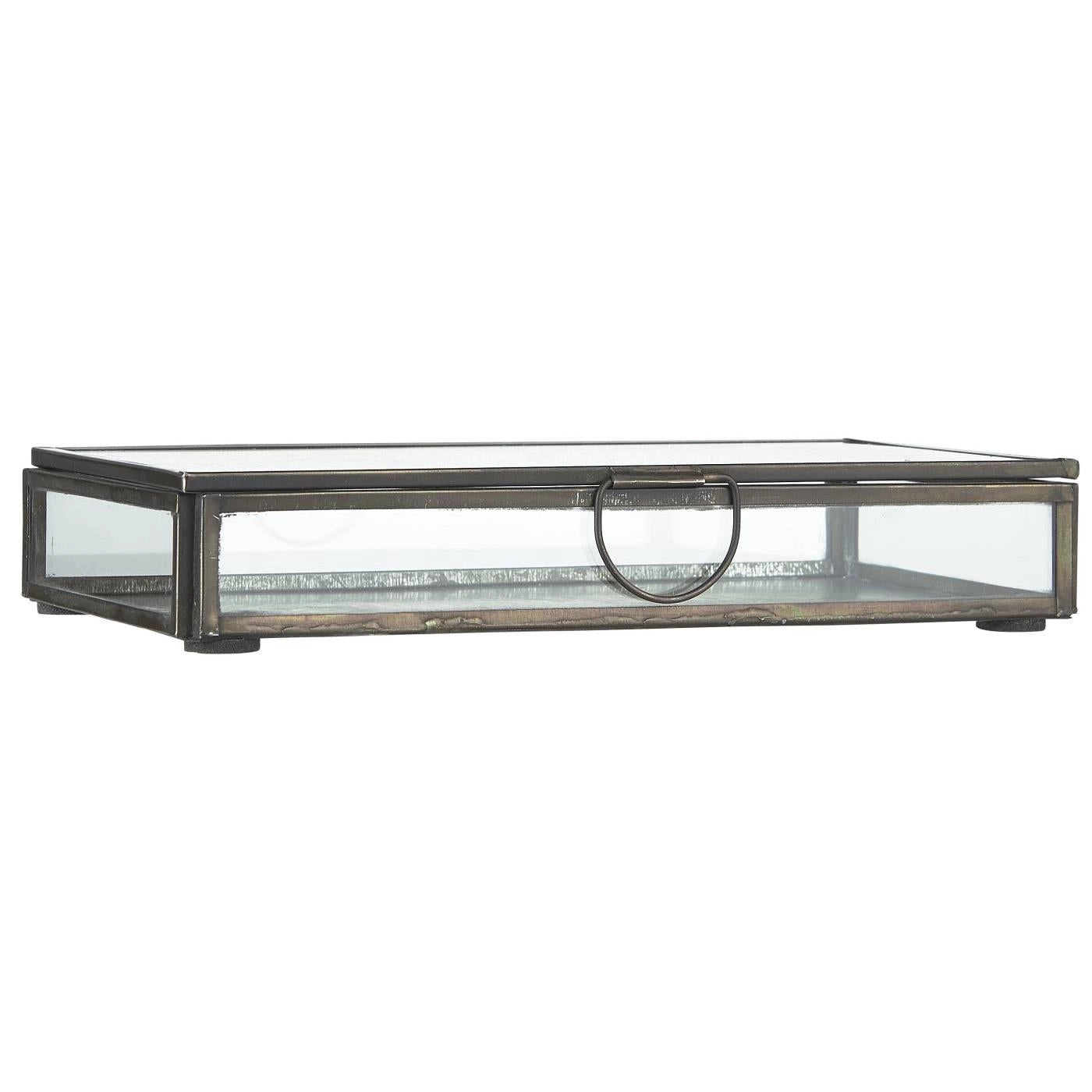 Caja de Vidrio con Tapa Rectangular 12x22 cm