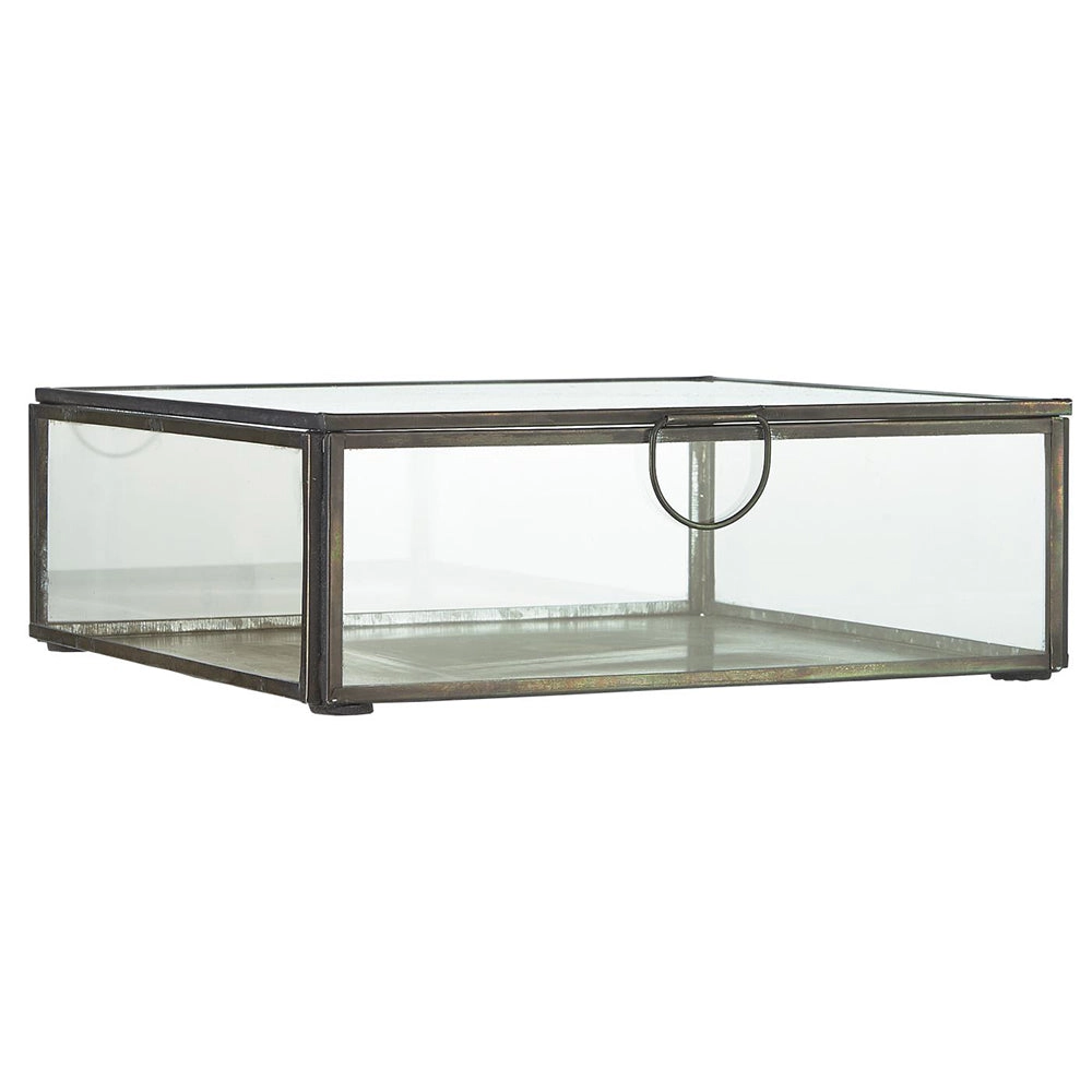 Caja de Vidrio con Argolla 21,5x21,5 cm