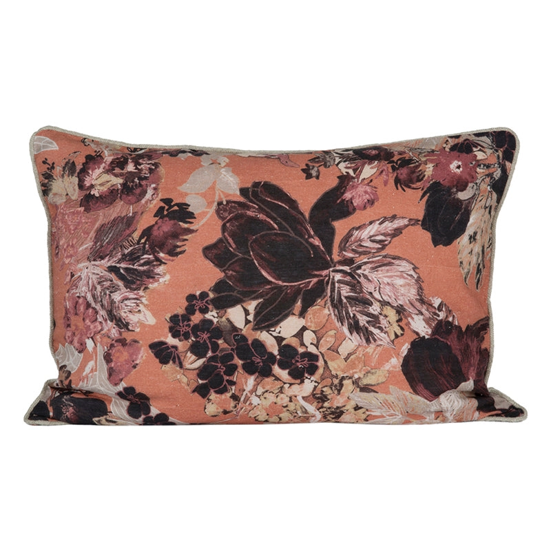 Funda Cojin Lino Estampado Sienne Mocaccino 50x70 cm