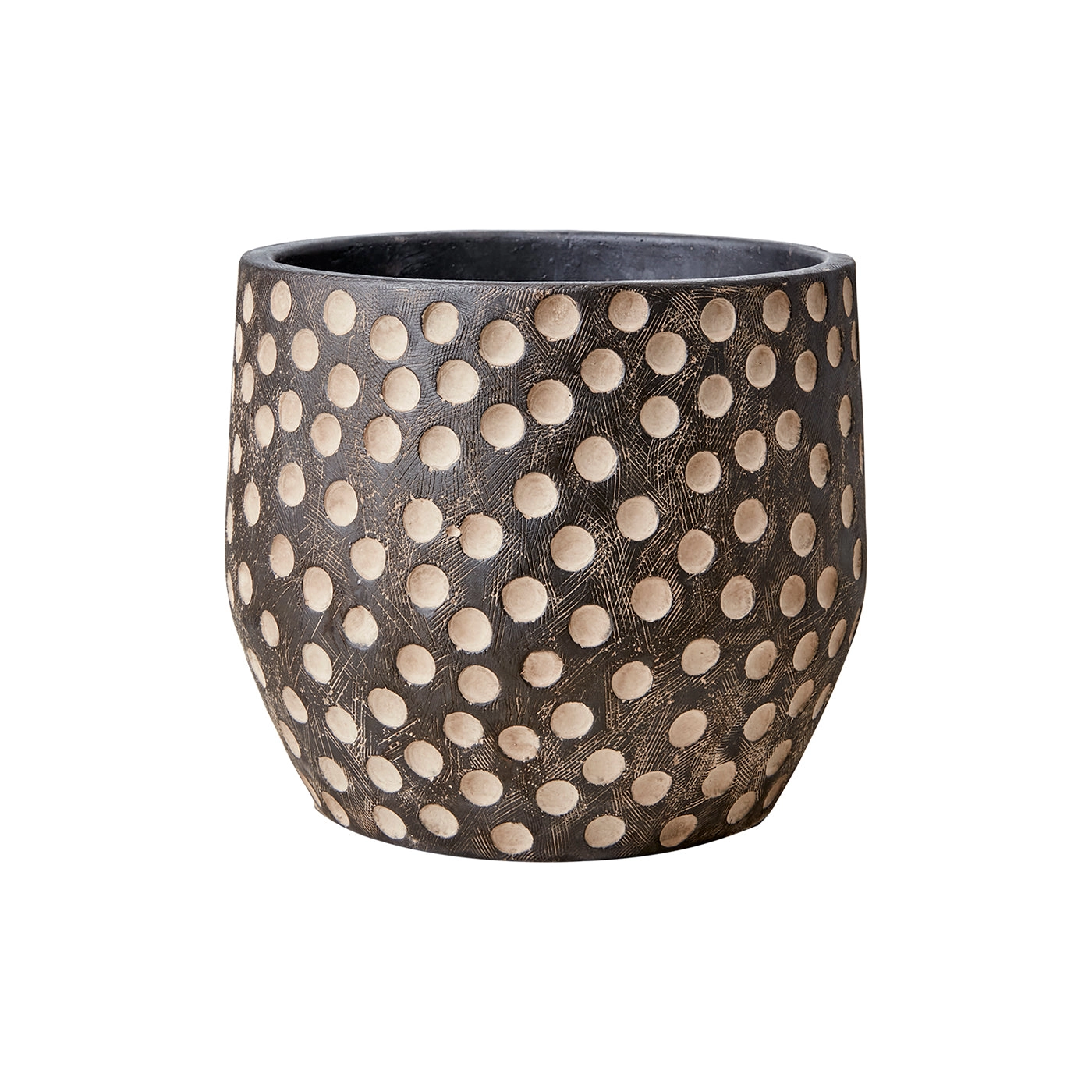 Maceta M, Negro/Café CAMILLE, Ø14xH13