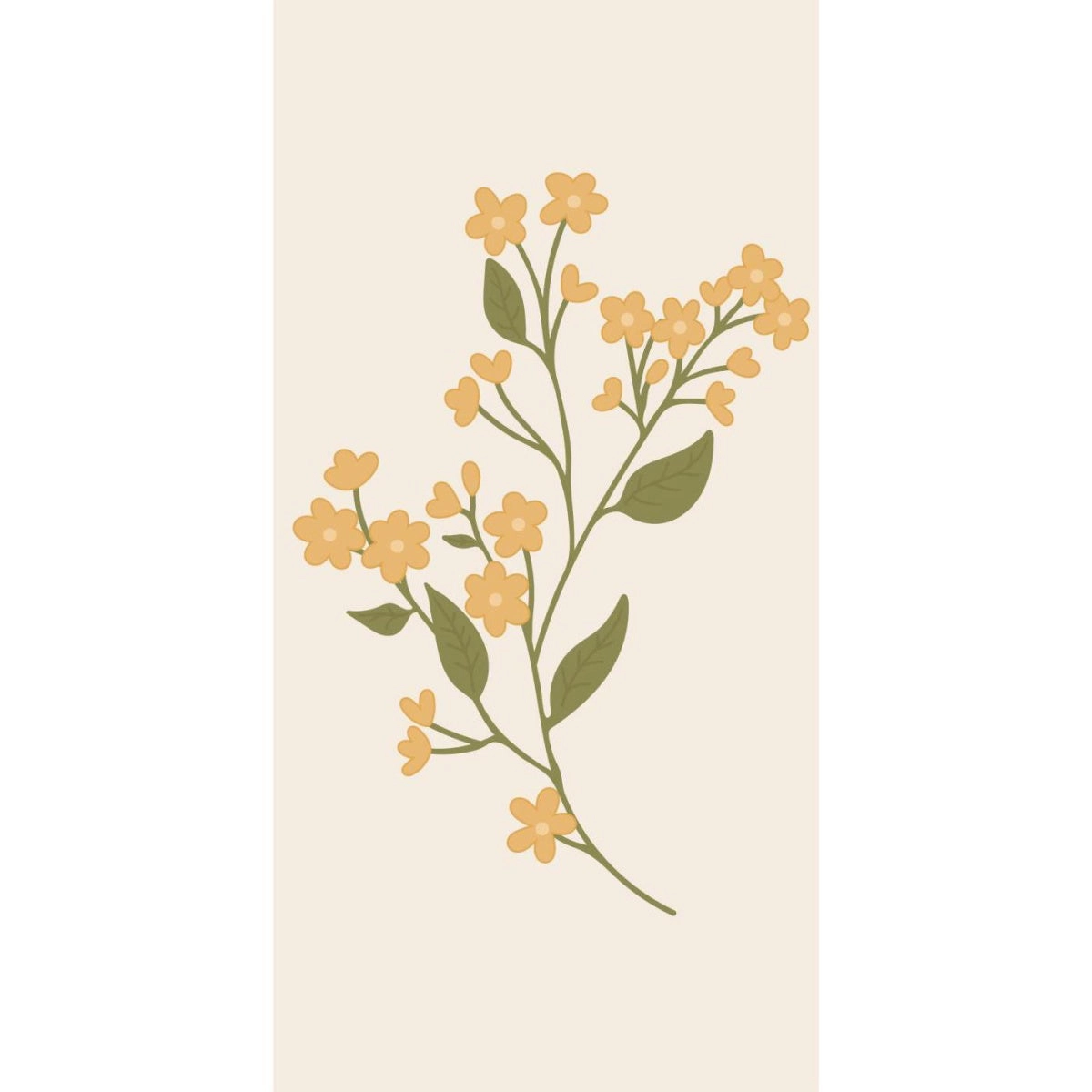 Servilletas Diseño Flor Amarilla 16 unidades de 10x20 cm