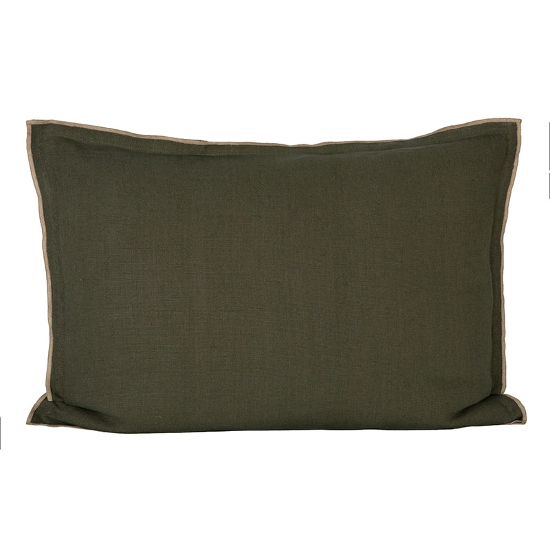 Funda Cojín Lino Seoni Kaki 50x70 cm