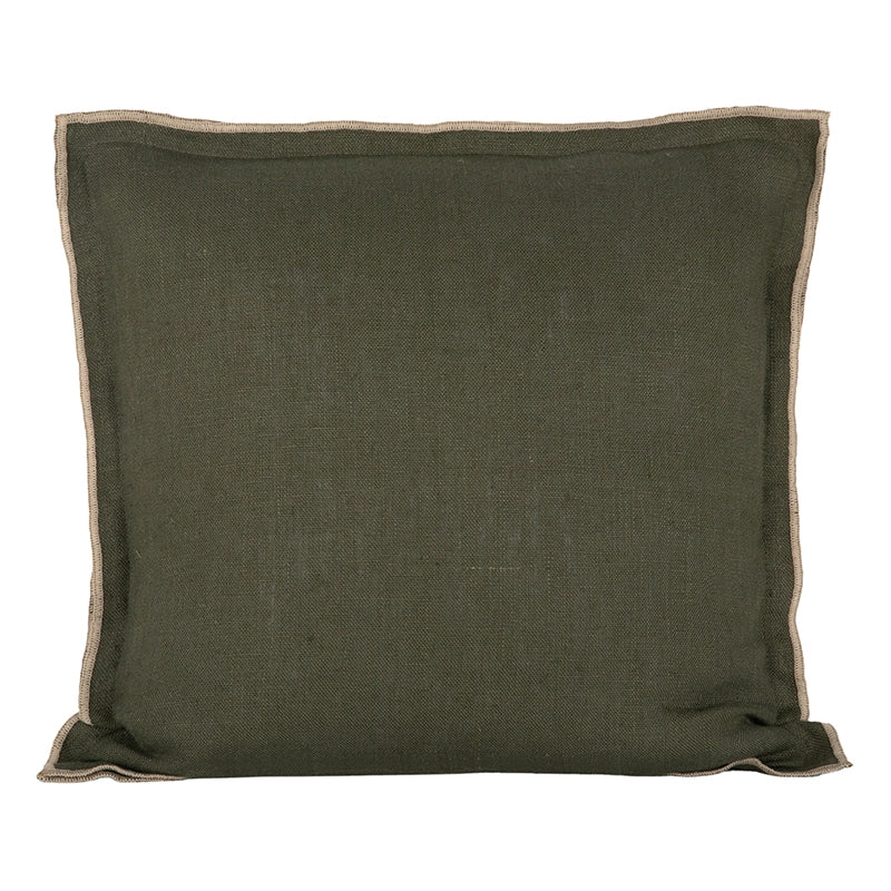 Funda Cojín Lino Seoni Kaki 45x45 cm