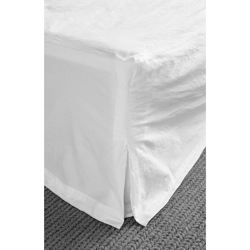 Faldón Algodón Percal White - Plaza y Media 105x200 cm 42 cm de altura (Boxspring Cama Nido)