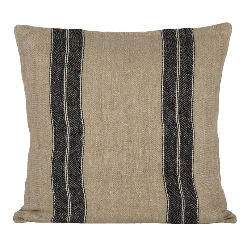 Funda Cojín Lino Sarthe Natural/Blue/Marfil 50x50 cm - 50x50 cm