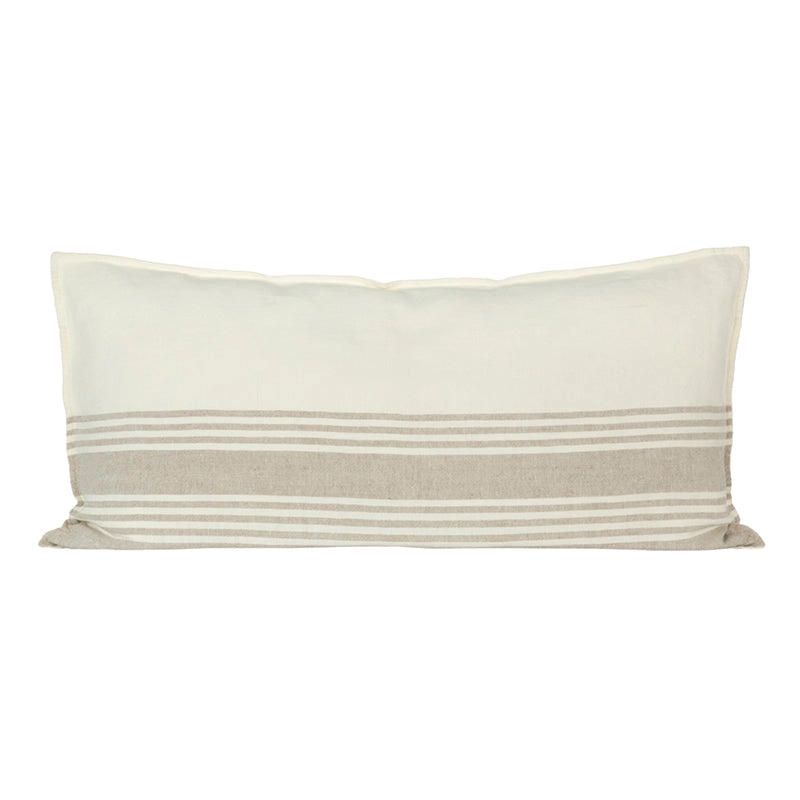Funda Cojín Lino Cergy Marfil/Natural 55x110 cm - 55x110 cm