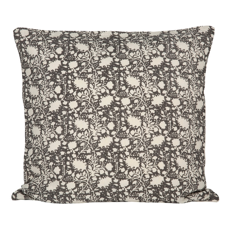 Funda Cojín Lino Nimes Marfil/Negro 65x65 cm - 65x65 cm