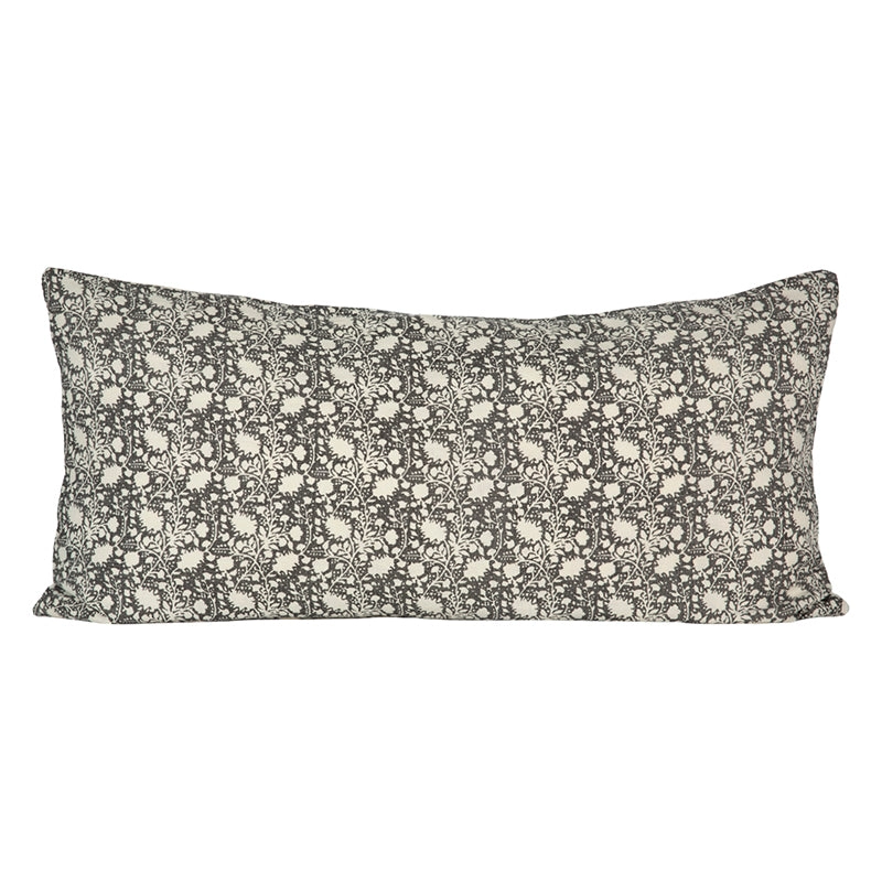 Funda Cojín Lino Nimes Marfil/Negro 55x110 cm - 55x110 cm