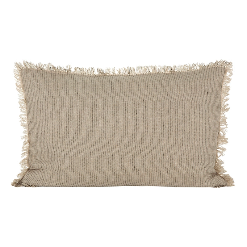 Funda Cojín Lino Dijon Natural/Negro 40x60 cm - 40x60 cm