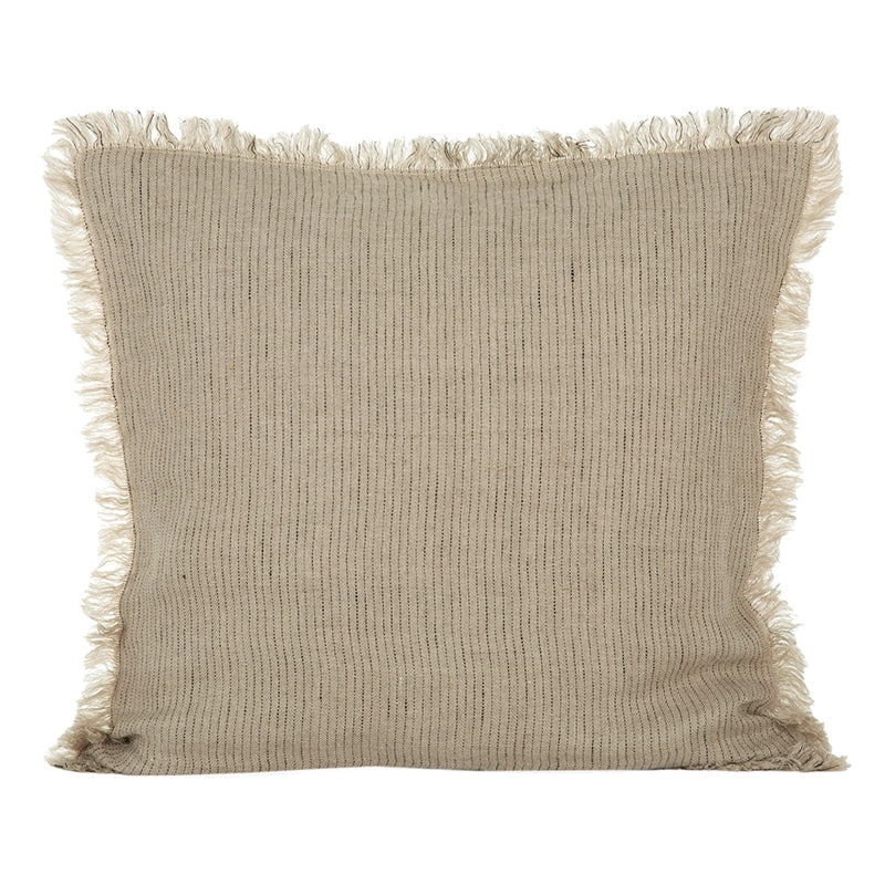 Funda Cojín Lino Dijon Natural/Negro 45x45 cm - 45x45 cm