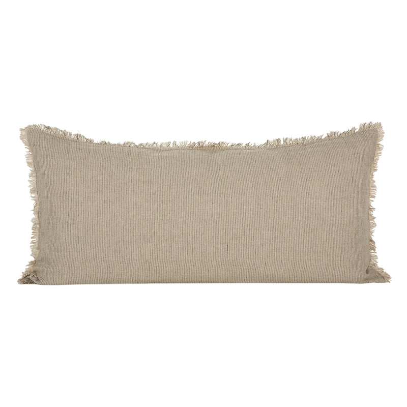 Funda Cojín Lino Dijon Natural/Negro 55x110 cm - 55x110 cm