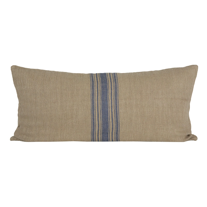 Funda Cojín Lino Amiens Natural/Blue 55x110 cm - 55x110 cm
