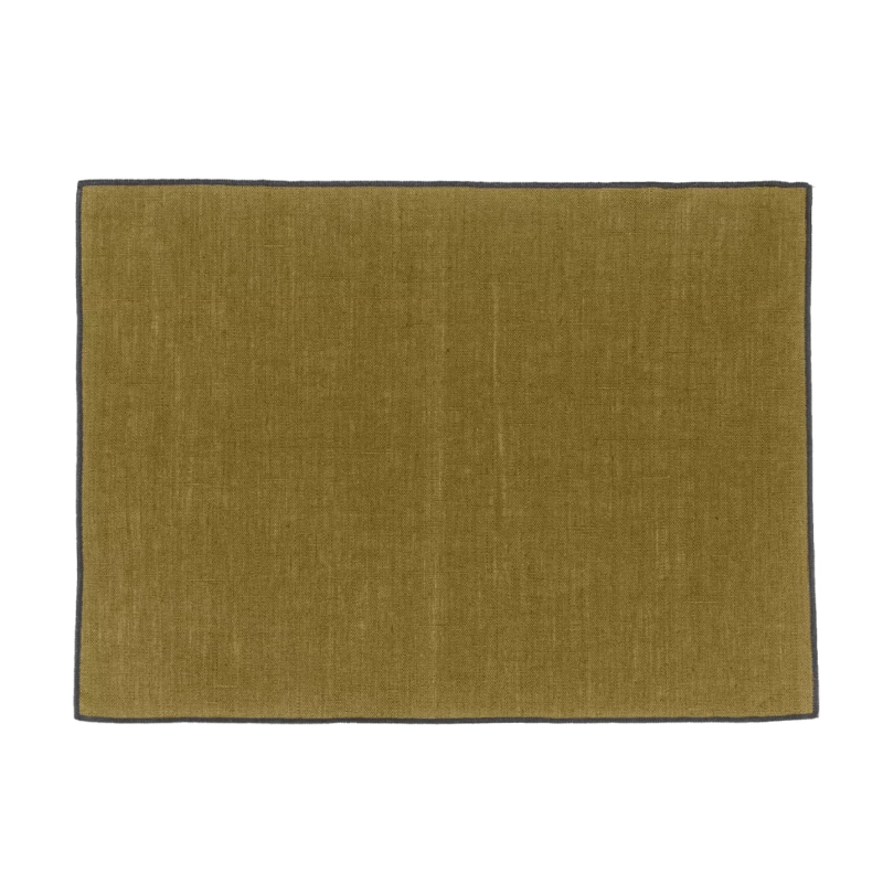 Set 6 Individuales Lino Engomado Borgo Olive - 35x45 cm