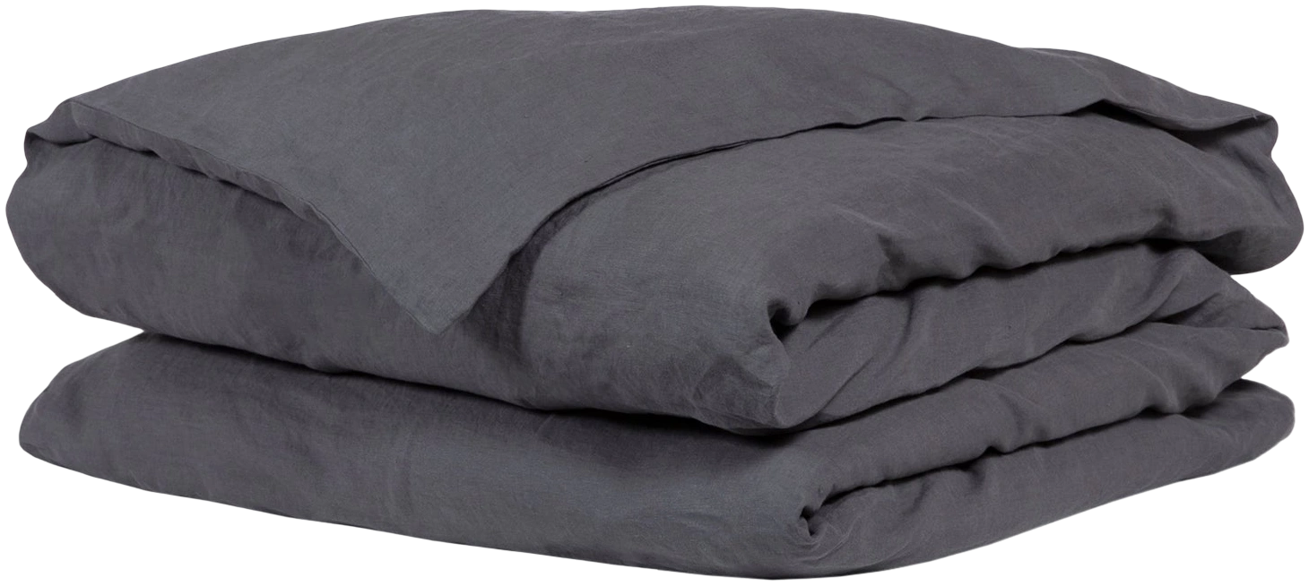 Funda de plumón Lino Gris Granito con fundas de almohadas