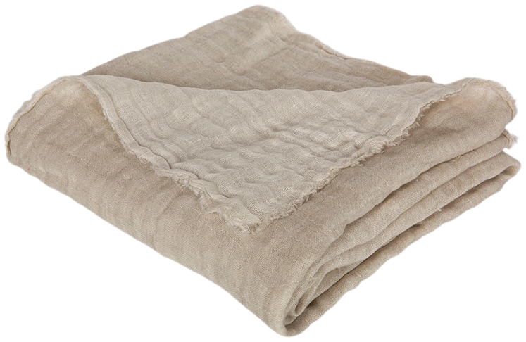 Manta Lino Caen Natural/ Marfil