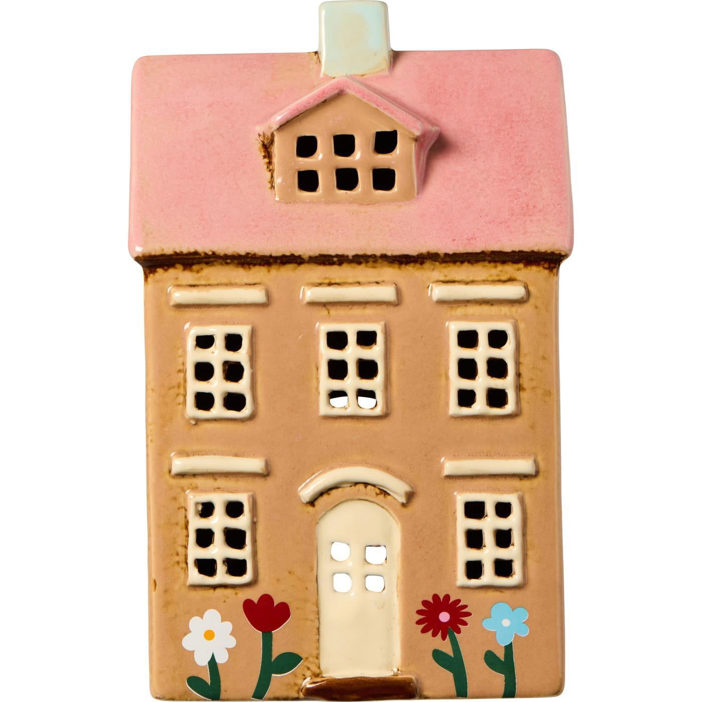 Casa para Velas Nyhavn Flores y Techo Rosado
