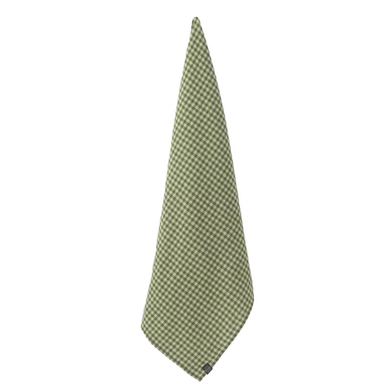 Paño de cocina Piana II Pesto extendido, con cuadrillé verde claro y oscuro.
