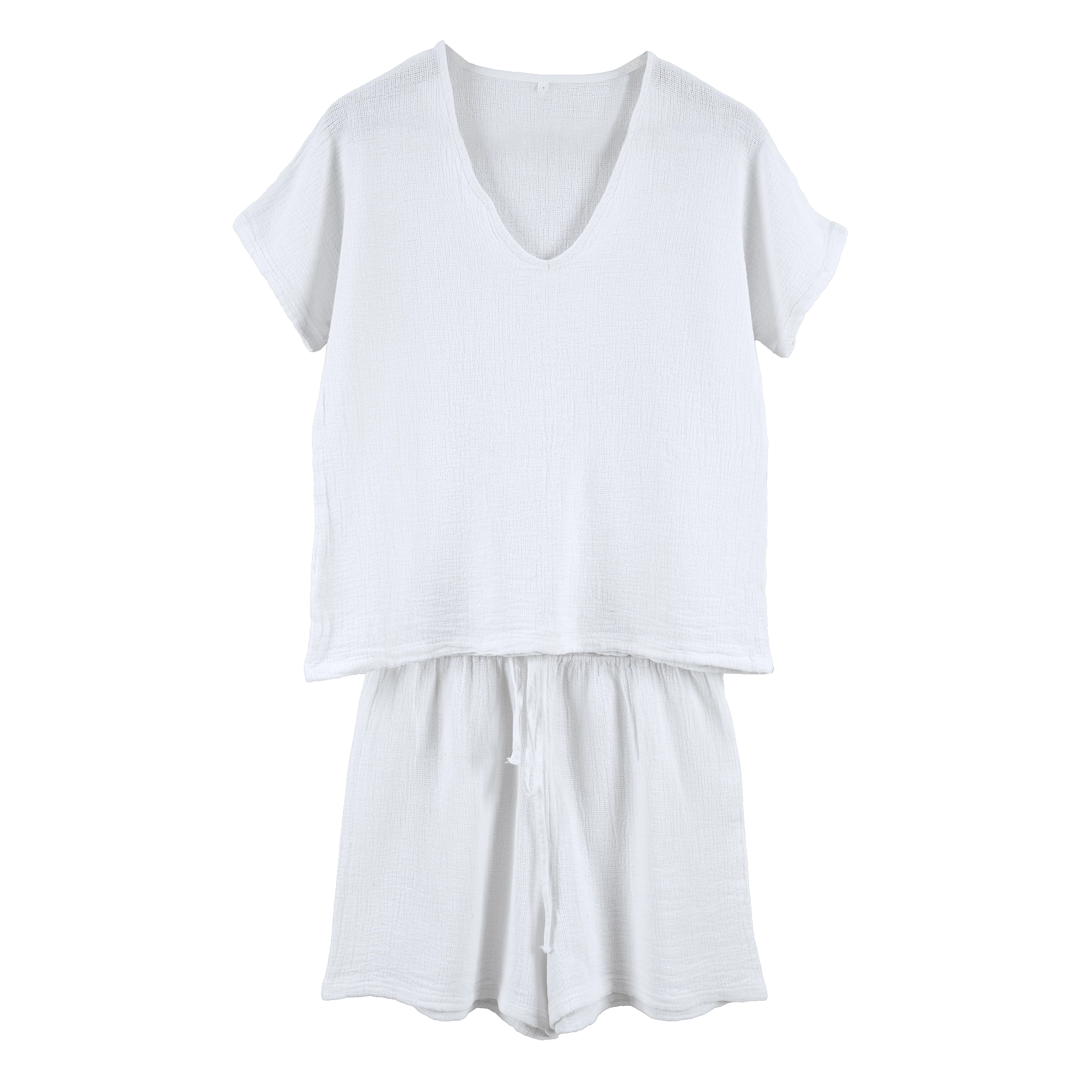 Conjunto de descanso Symi Blanc Short / Polera