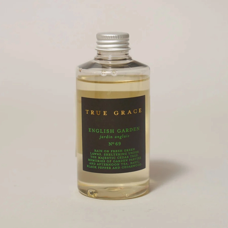 Botella de recambio English Garden de 200 ml, vista frontal.