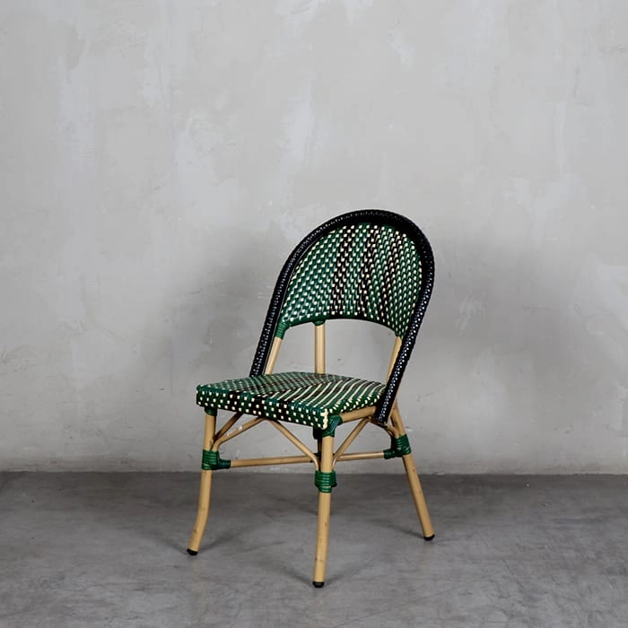 Silla Parisina Rennes Alto tráfico Verde y Negra
