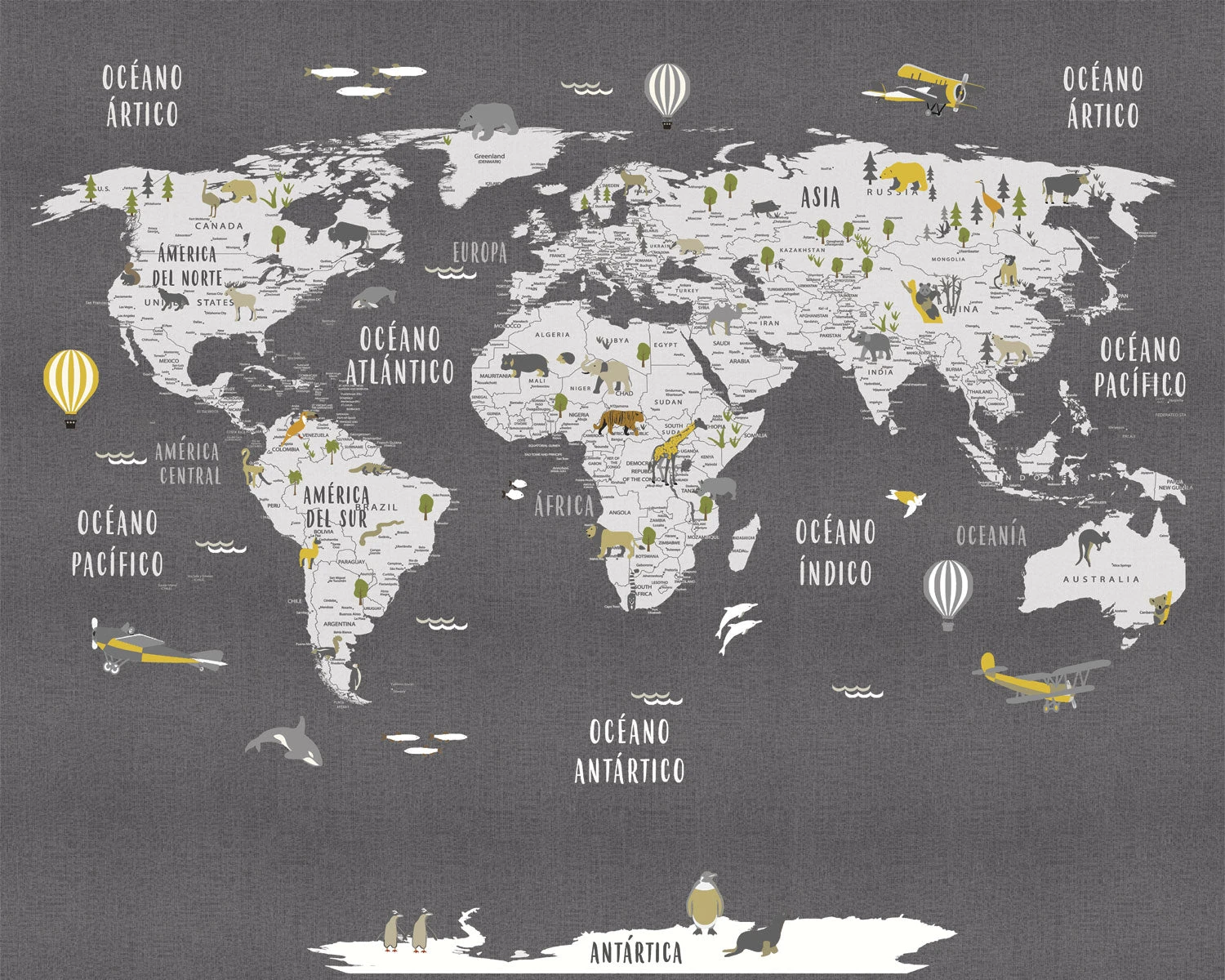 Mapa Animales Grafito