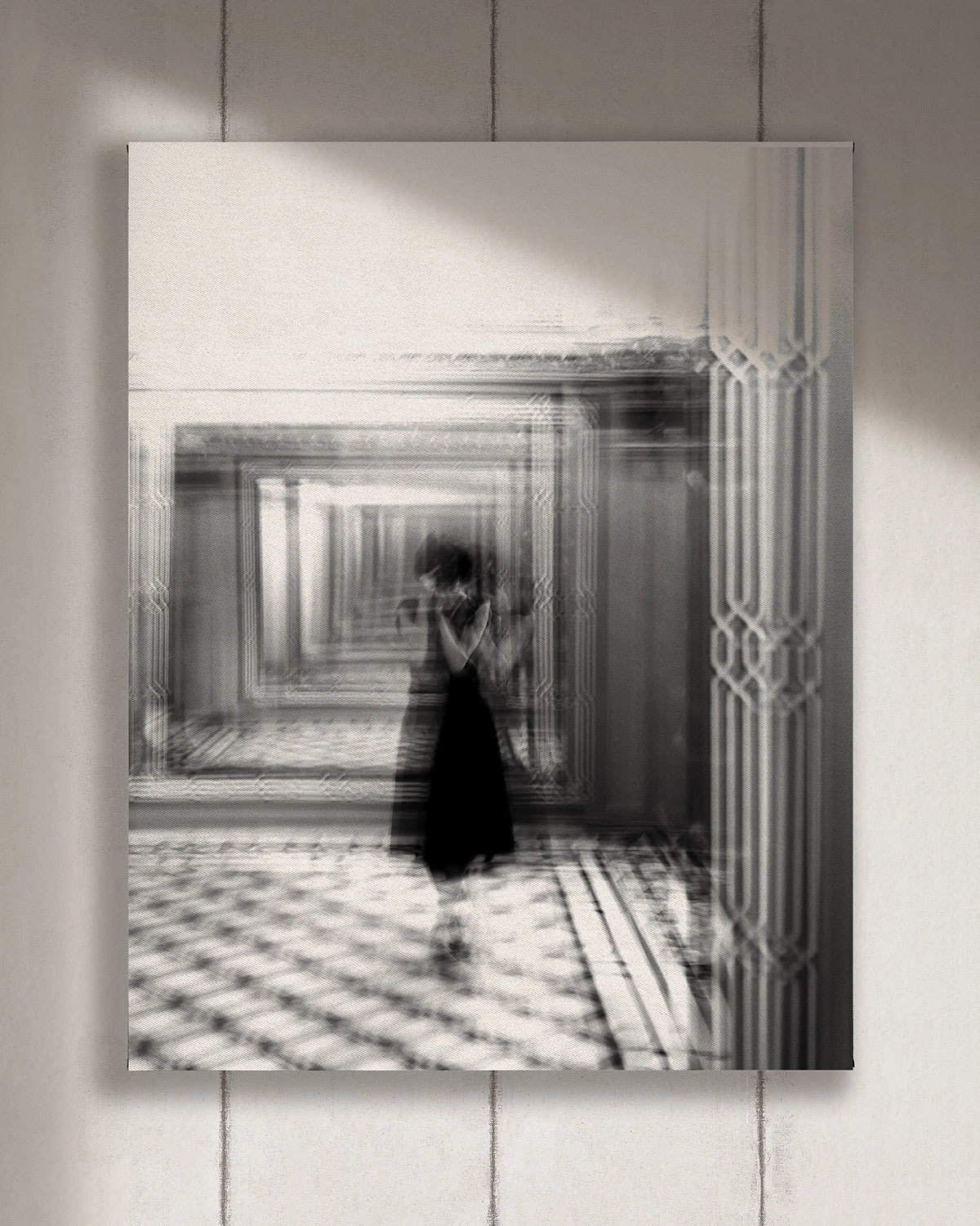 Cuadro Reflejo vertical - 140x175 cm / Lona tensada con bastidor + marco de madera negro
