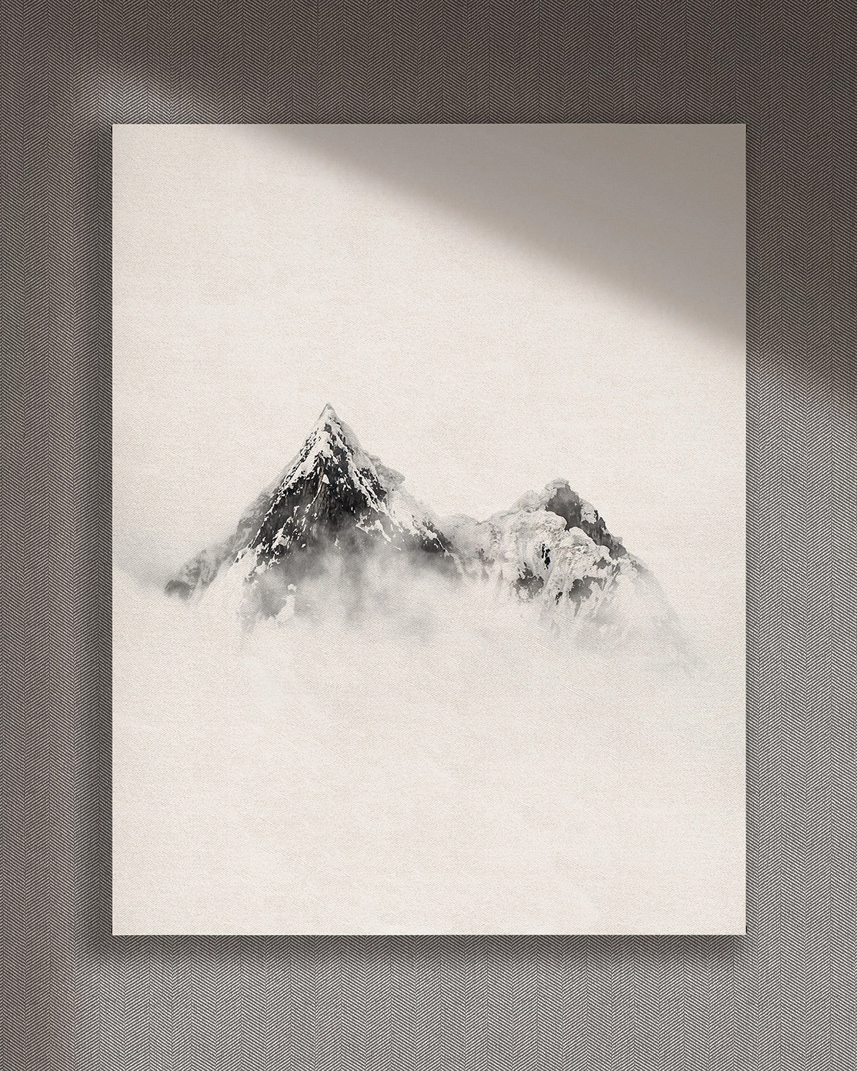 Cuadro Cumbre vertical - 90x110 cm / Lona tensada con bastidor + marco de madera negro