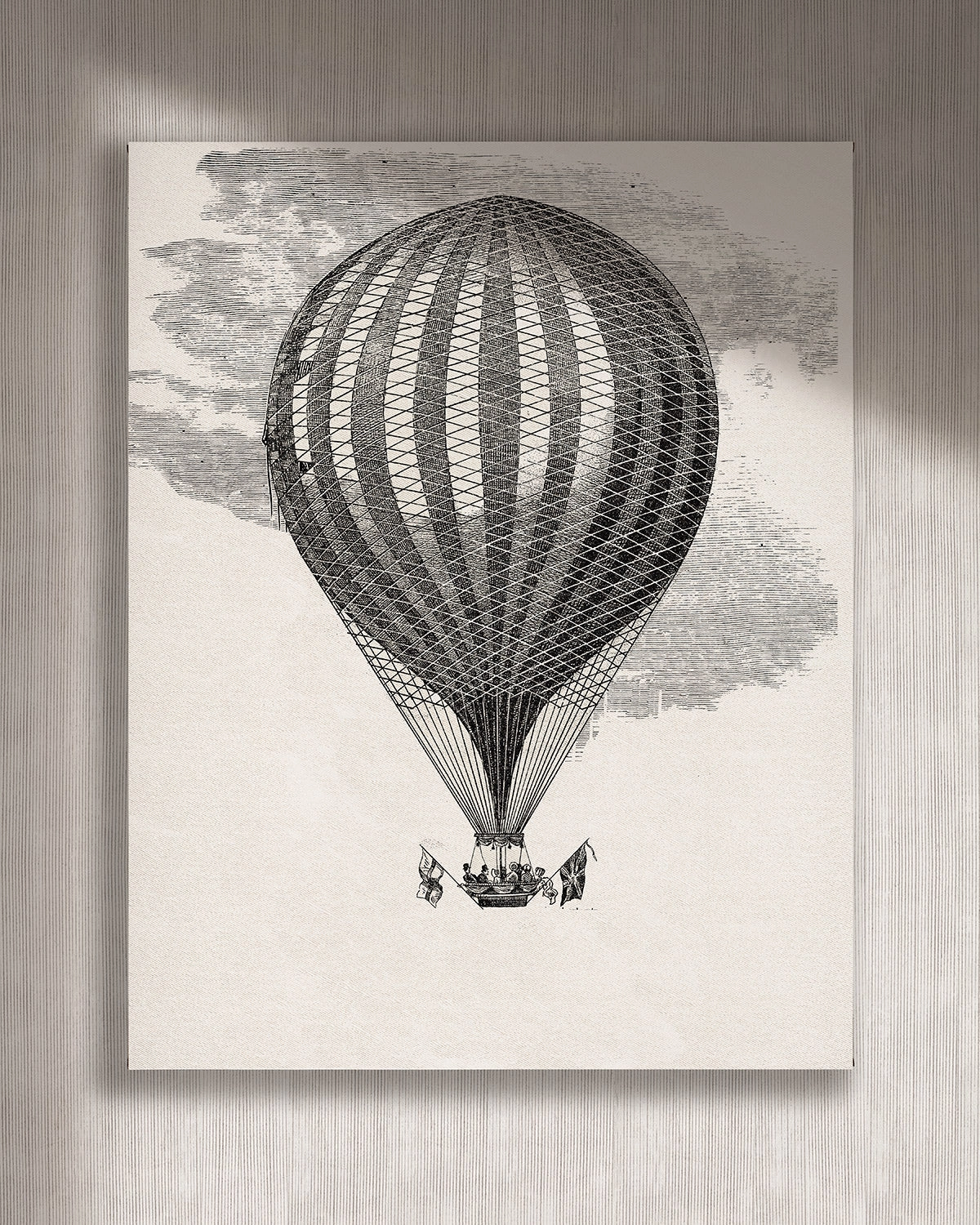 Cuadro Globo blanco vertical - 140x175 cm / Lona tensada con bastidor
