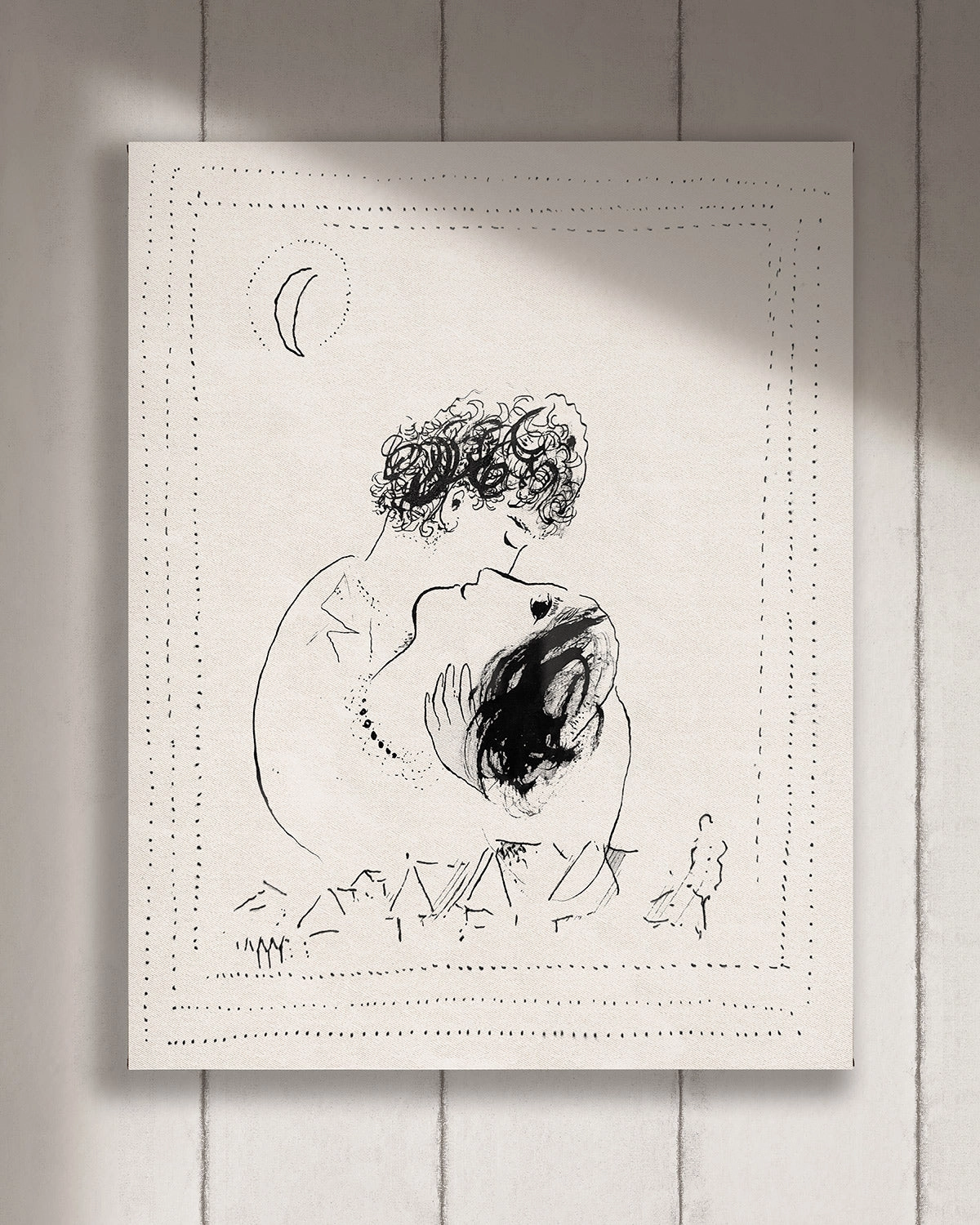 Cuadro Beso vertical - 70x90 cm / Lona tensada con bastidor