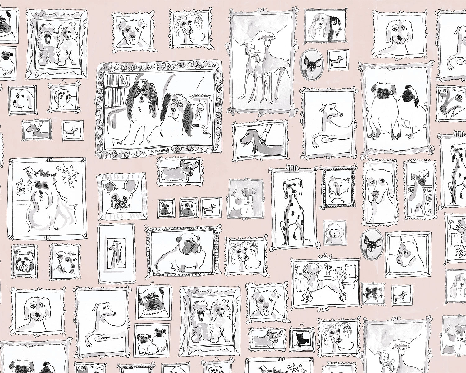 Papel mural Perros Rosa (Manuel Santelices)