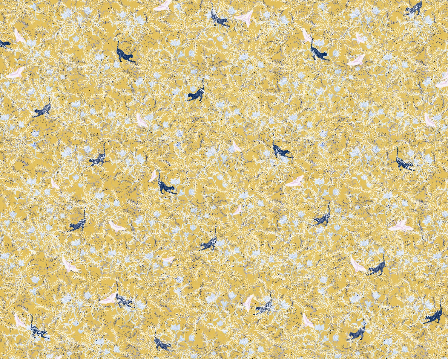 Papel mural Felino Amarillo (Tere Mujica)