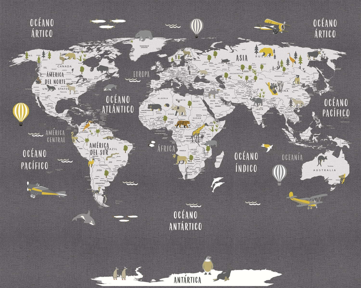 Mapa Animales Grafito