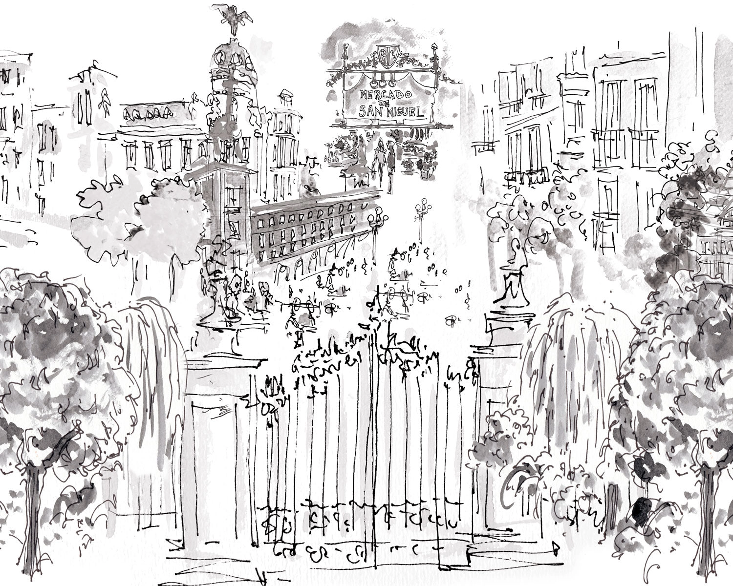 Papel mural Plaza Mayor (Manuel Santelices)