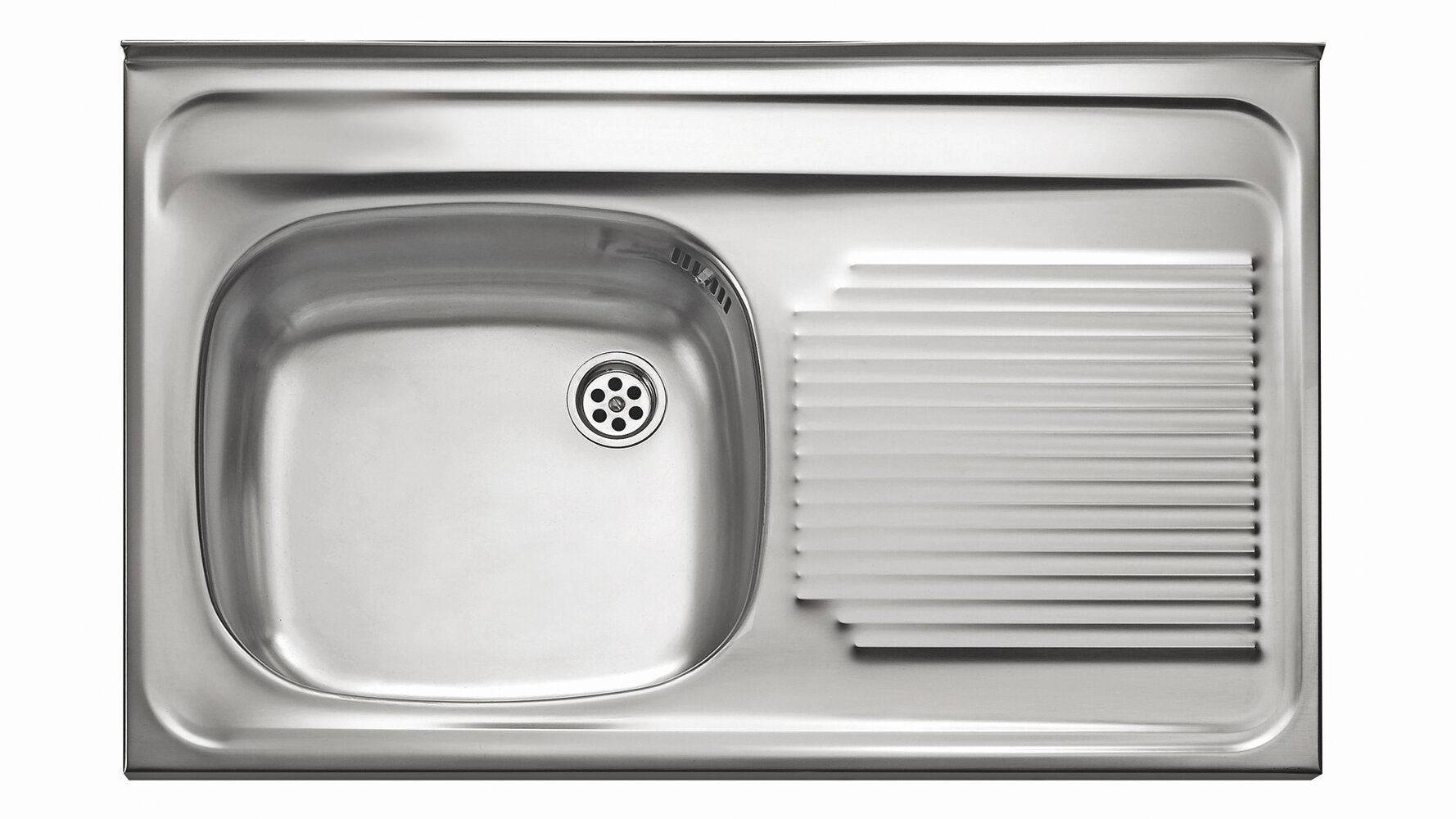 TEKA Lavaplatos Acero Inoxidable 80x50 cm — 1 Cubeta, Escurridor Derecho, Sobreponer