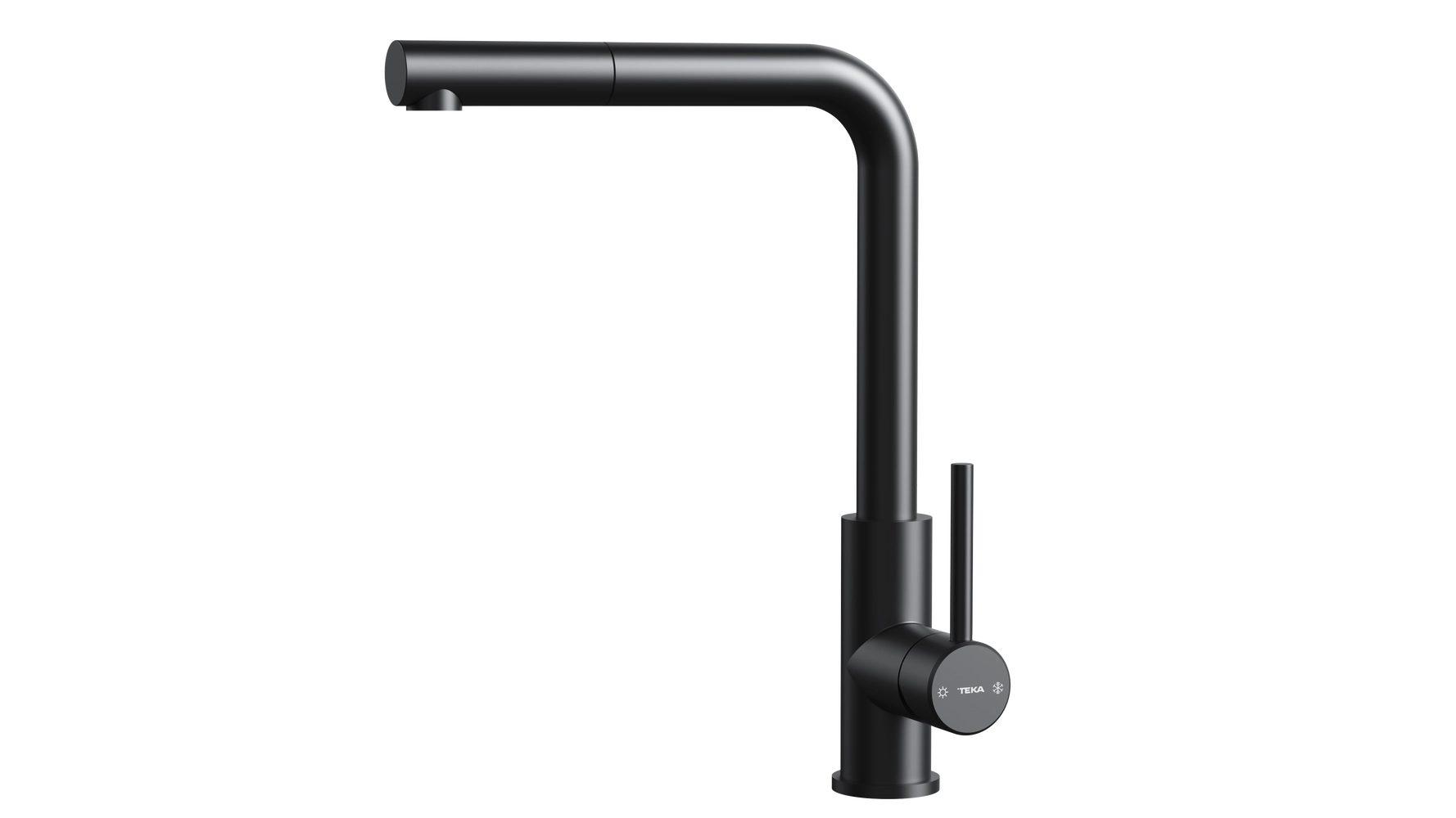 TEKA Grifo Lavaplatos UNI 9331 BK — Monomando Caño Alto Extraíble, Acero Inoxidable Negro, 5 L/min Eco