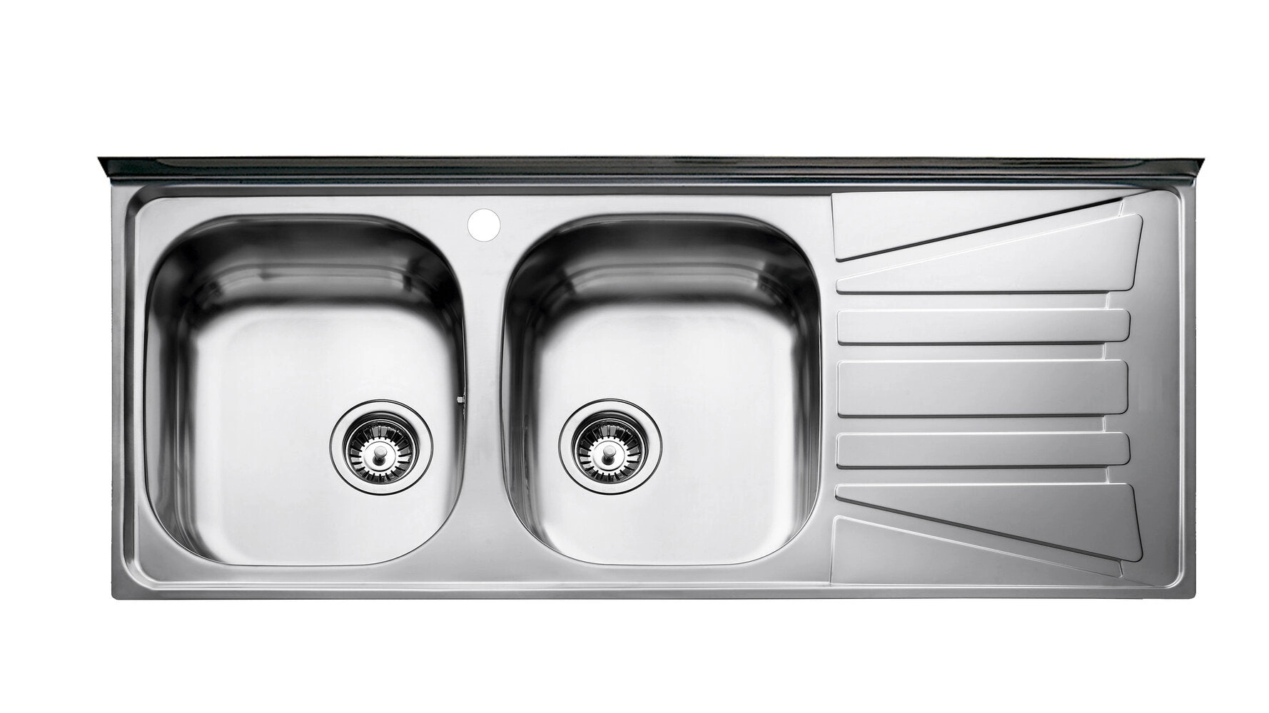 TEKA Lavaplatos Acero Inoxidable 120x50 cm — 2 Cubetas, Escurridor Derecho, Sobreponer