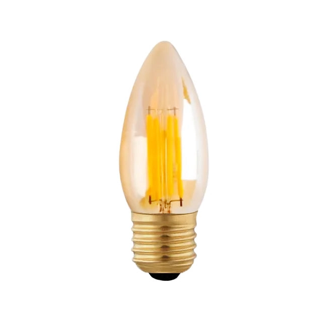 Ampolleta led vidrio ambar vela 6W E27