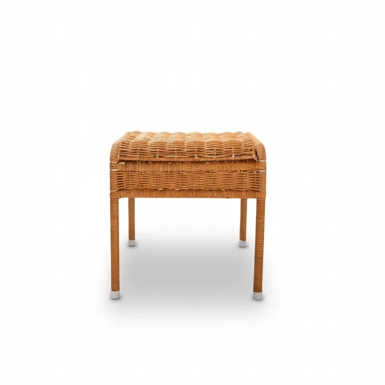 Taburete con almacenamiento rattan
